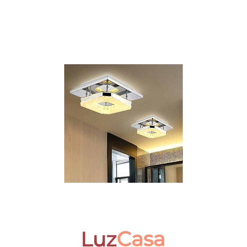 Acrílico Flush Mount 1 luz Moderno Acrílico Galvanoplastia Aço Inoxidável