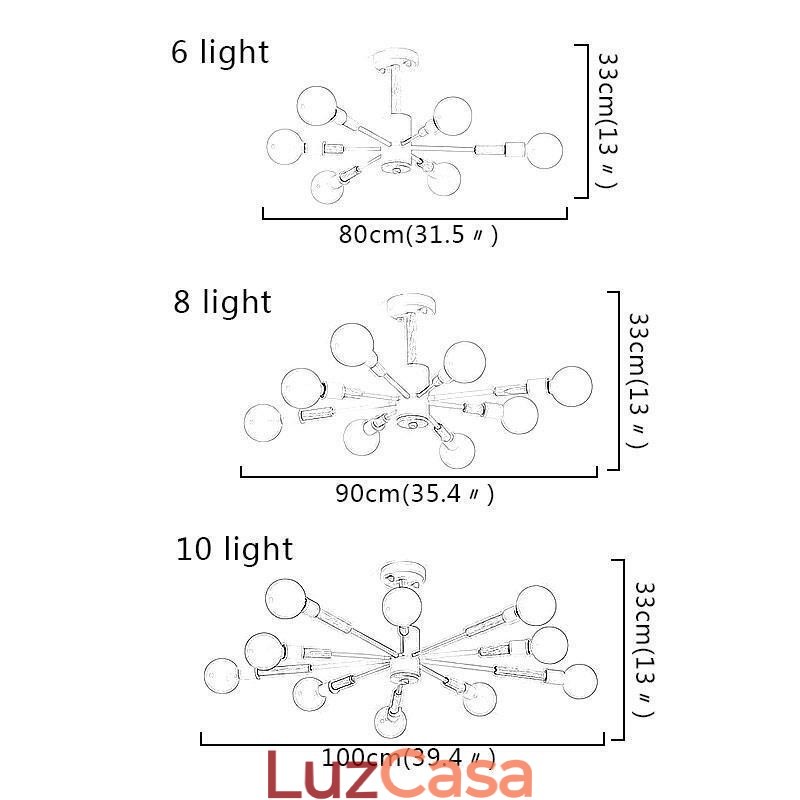 Luminária pendente nórdica criativa Luminária pendente de tronco de feijão mágico