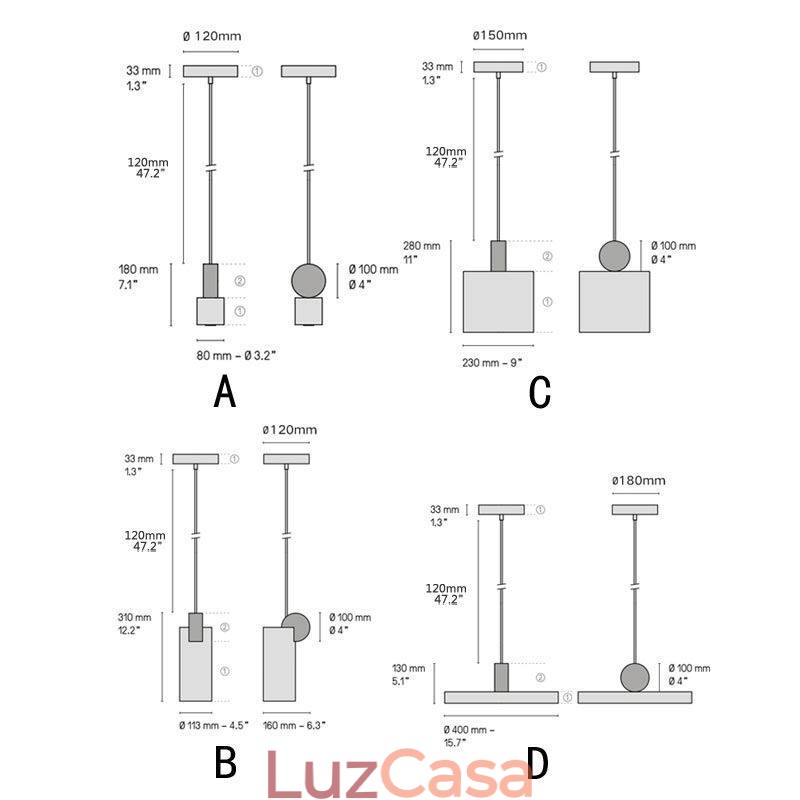 Luminária pendente moderna Nordic Acrylic Lamp Geometry Lighting Light