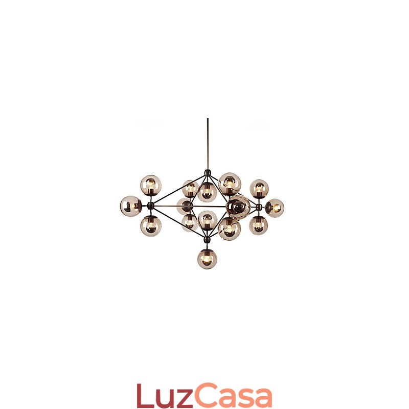 Lustre 15 Luzes Bola De Vidro Luzes Retro Ao Ar Livre Garagem Metal