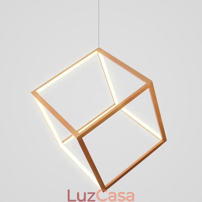 Luminária pendente pós-moderna geométrica dourada
