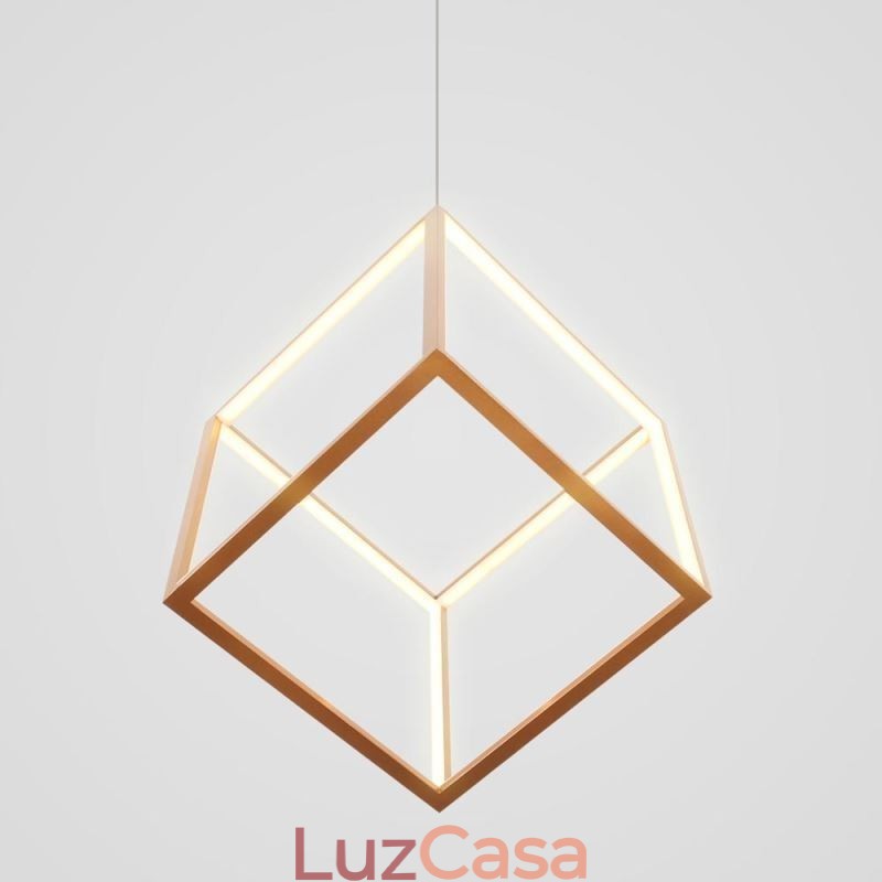 Luminária pendente pós-moderna geométrica dourada