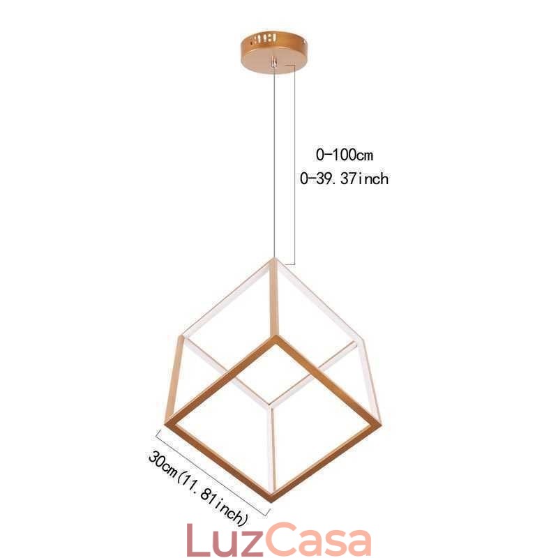 Luminária pendente pós-moderna geométrica dourada