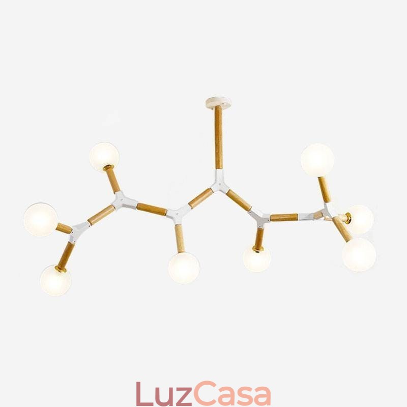 Luminária pendente nórdica Magic Bean Iluminação criativa de madeira