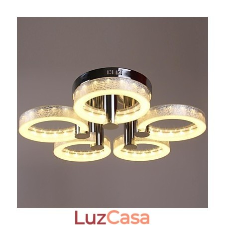 Lustre de acrílico com 5 luzes (acabamento cromado)