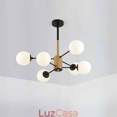 Luminária pendente Magic Bean criativa nórdica de madeira Luminária pendente Magic Bean criativa nórdica de madeira