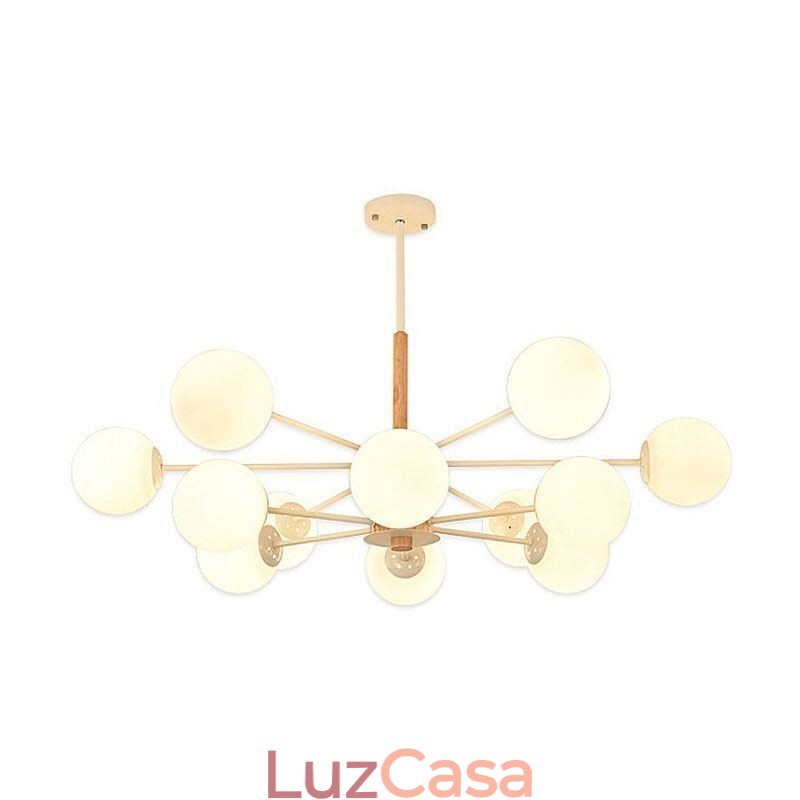 Luminária pendente Magic Bean criativa nórdica de madeira