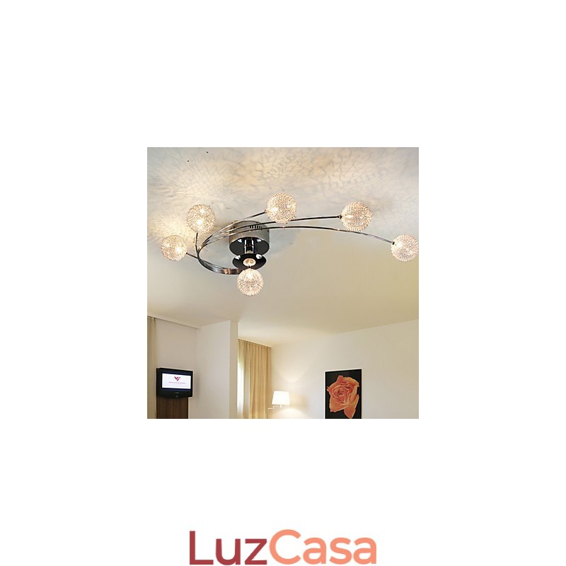 Luminária de teto moderna Living Lâmpadas incluídas 6 luzes