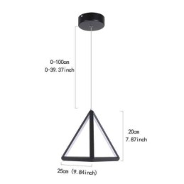 Luminária pendente pós-moderna, luz geométrica triangular, lâmpada criativa, iluminação