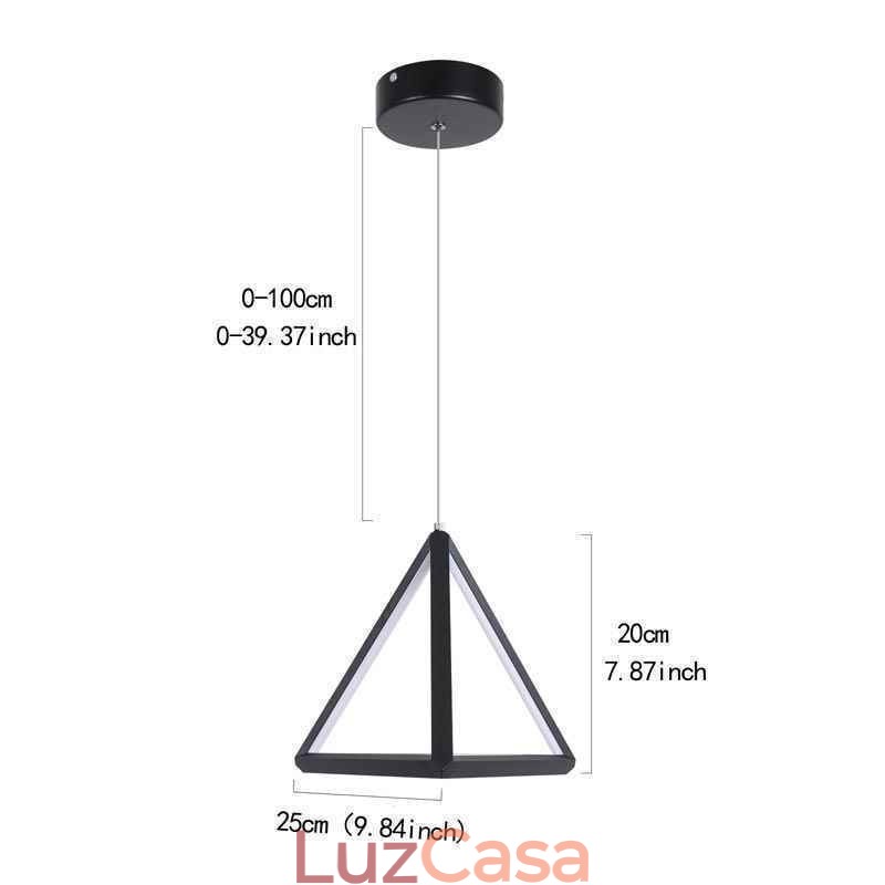 Luminária pendente pós-moderna, luz geométrica triangular, lâmpada criativa, iluminação