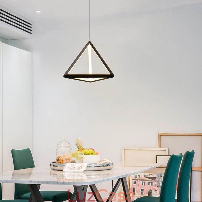Luminária pendente pós-moderna, luz geométrica triangular, lâmpada criativa, iluminação