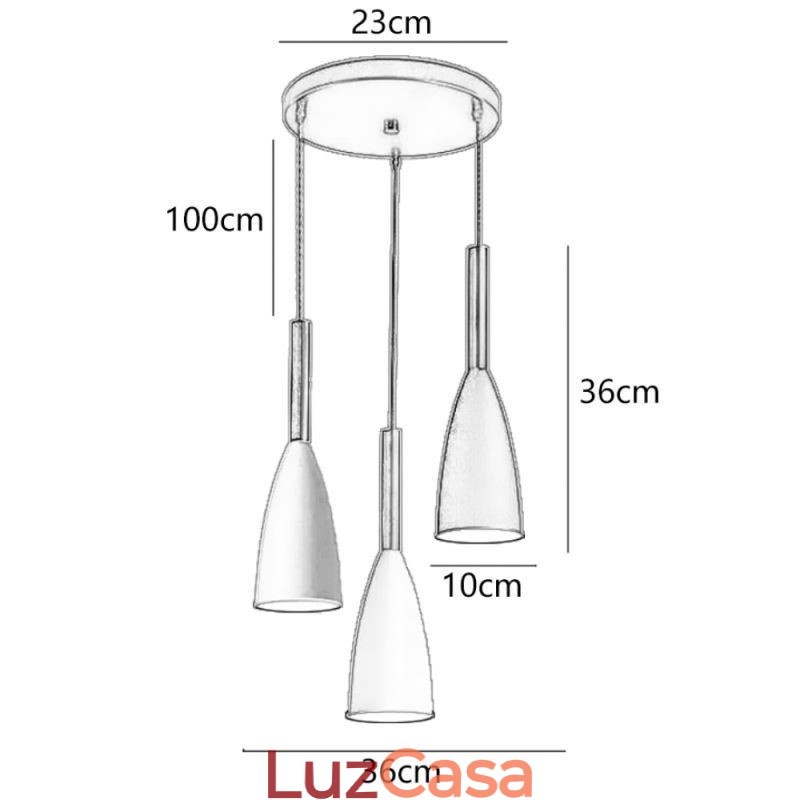 Luminária pendente simples e moderna com três luzes, luminária criativa de alumínio para café