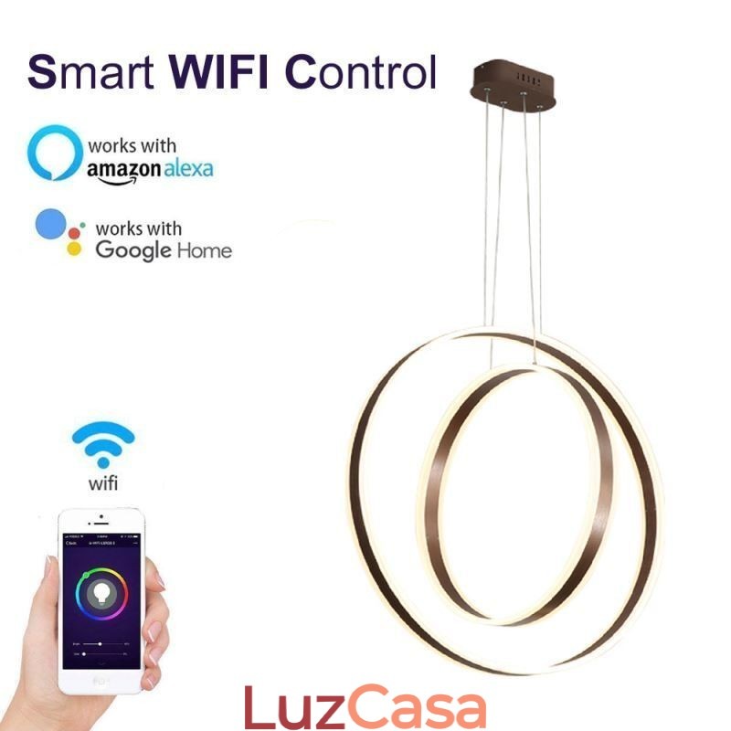 Luminária pendente nórdica em acrílico em formato de anel