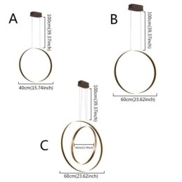 Luminária pendente nórdica em acrílico em formato de anel