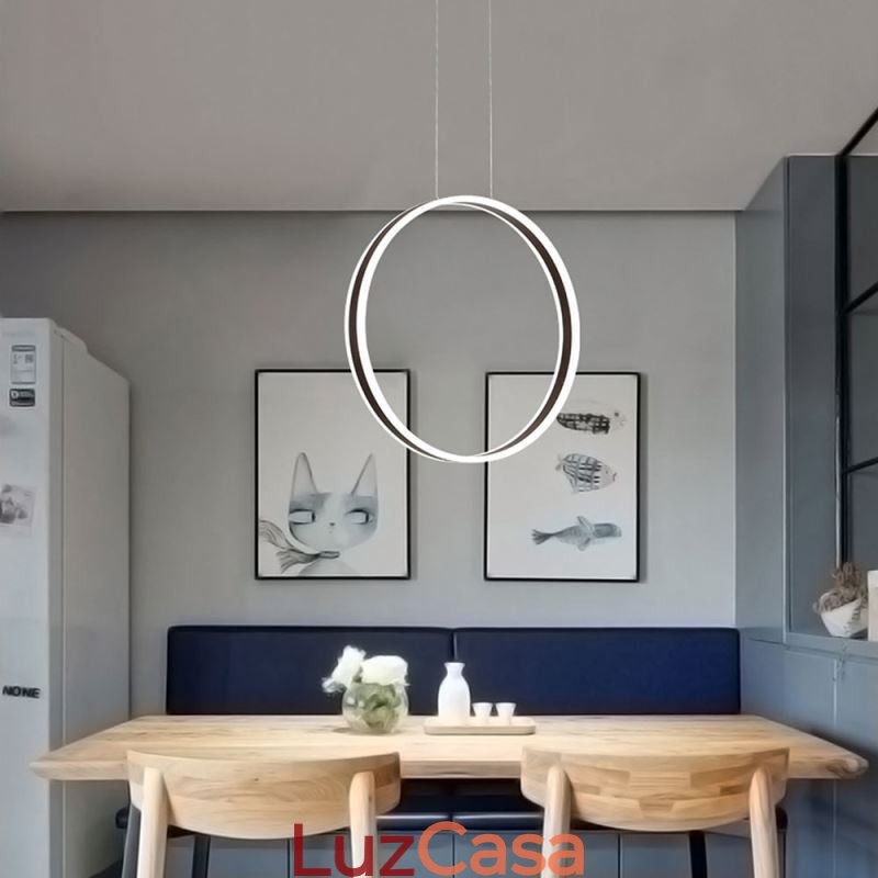 Luminária pendente nórdica em acrílico em formato de anel