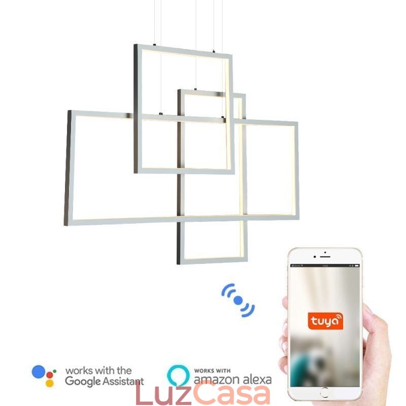 Luminária pendente nórdica Luminária pendente quadrada geométrica