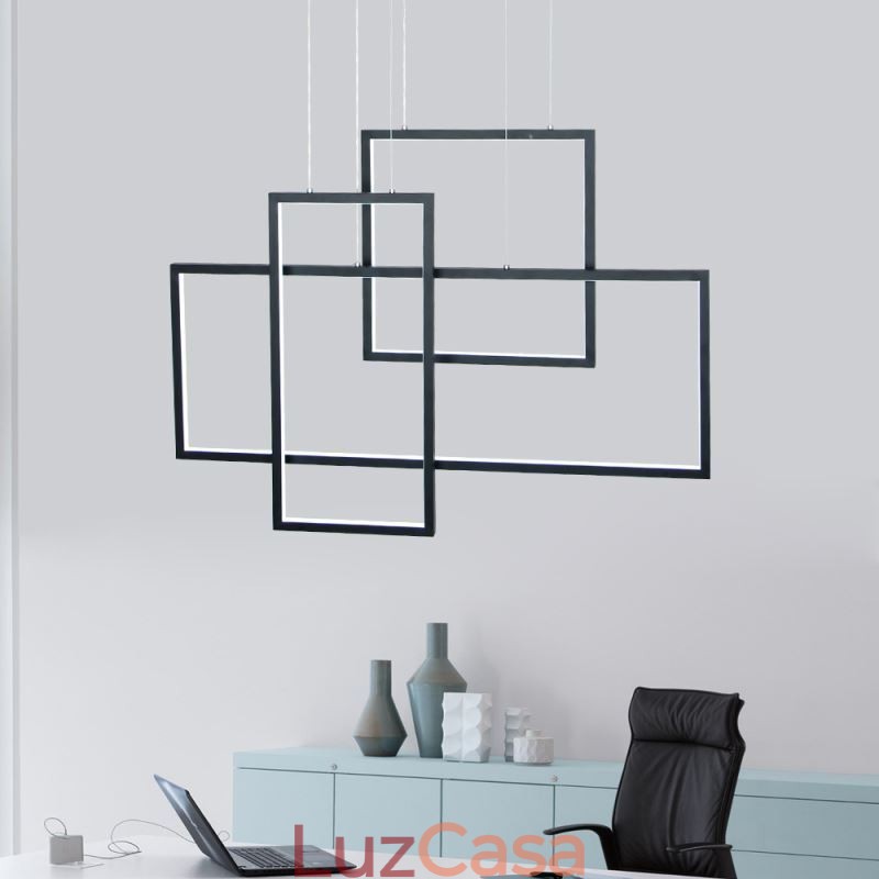 Luminária pendente nórdica Luminária pendente quadrada geométrica