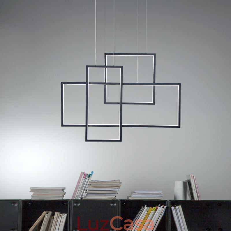 Luminária pendente nórdica Luminária pendente quadrada geométrica