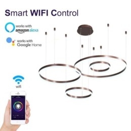 Luminária pendente pós-moderna em acrílico com formato de anel