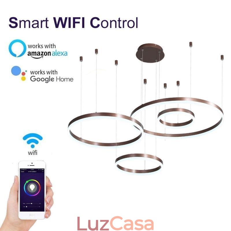 Luminária pendente pós-moderna em acrílico com formato de anel