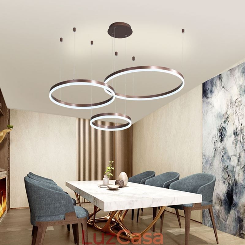 Luminária pendente pós-moderna em acrílico com formato de anel