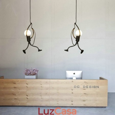 Luminária pendente moderna e simples em forma de homenzinho, luminária criativa Luminária pendente moderna e simples em forma de homenzinho, luminária criativa