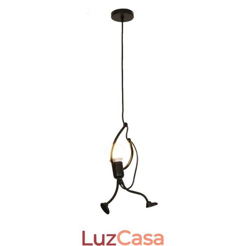 Luminária pendente moderna e simples em forma de homenzinho, luminária criativa