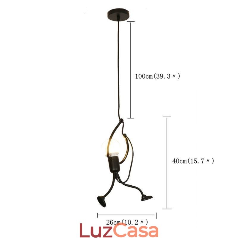 Luminária pendente moderna e simples em forma de homenzinho, luminária criativa