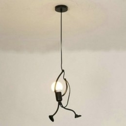 Luminária pendente moderna e simples em forma de homenzinho, luminária criativa