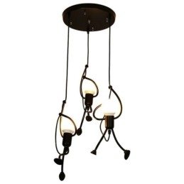 Luminária pendente moderna, criativa, em forma de homenzinho, luminária individual para casa