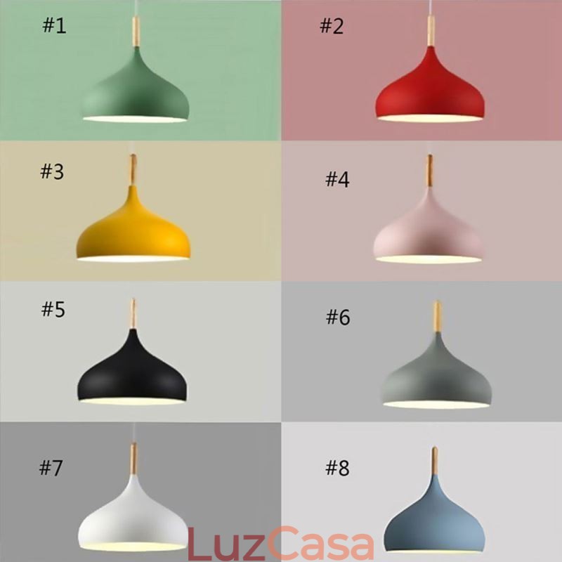 Luminária pendente moderna de alumínio Macaron Lamp Home Luz ajustável