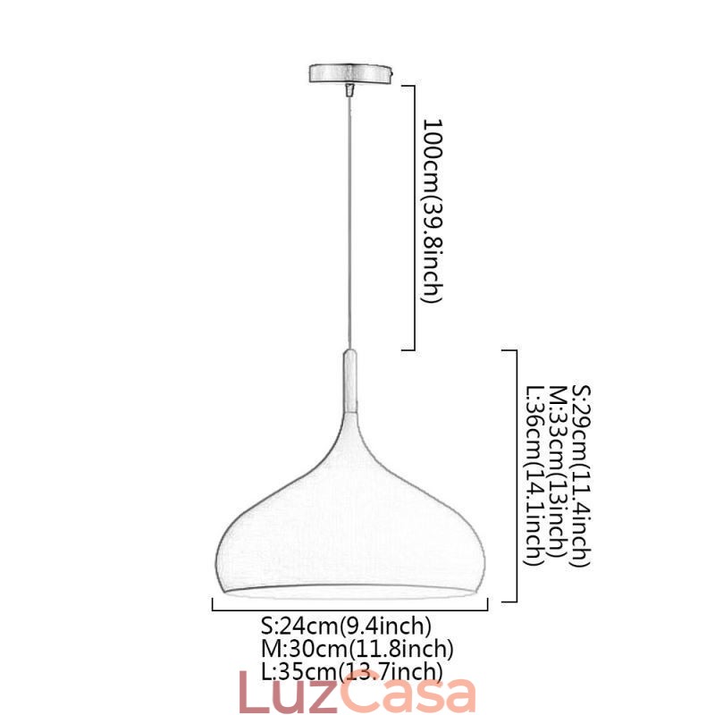 Luminária pendente moderna de alumínio Macaron Lamp Home Luz ajustável