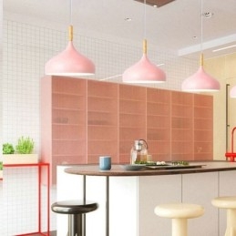 Luminária pendente moderna de alumínio Macaron Lamp Home Luz ajustável