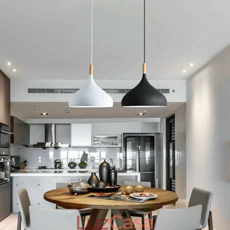 Luminária pendente moderna de alumínio Macaron Lamp Home Luz ajustável