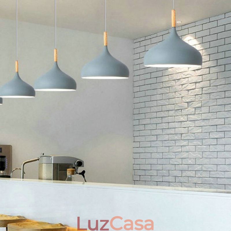 Luminária pendente moderna de alumínio Macaron Lamp Home Luz ajustável