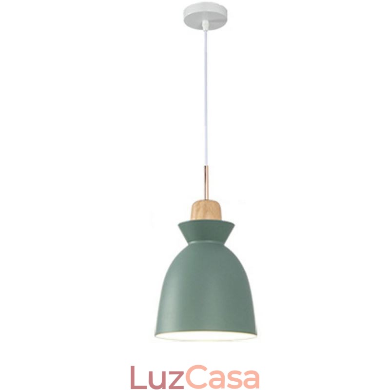 Luminária pendente nórdica cúpula de metal macaron cores lâmpada luz