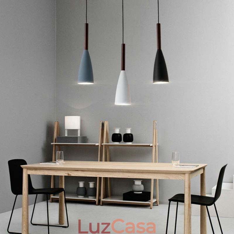 Luminária pendente moderna, design especial e simples, lâmpada de luz