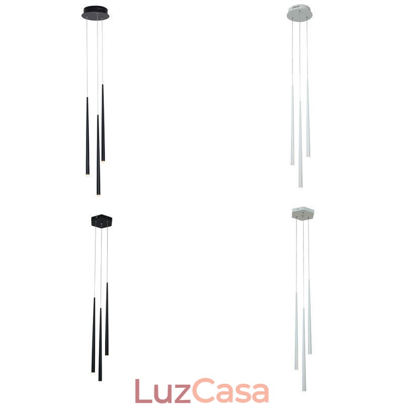 Luminária pendente moderna e simples em formato de cilindro, luminária de chuva de meteoros