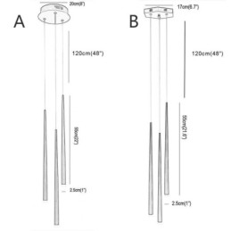 Luminária pendente moderna e simples em formato de cilindro, luminária de chuva de meteoros