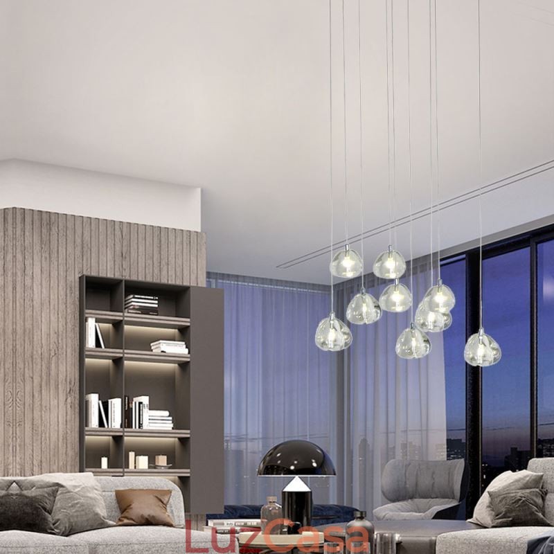 Lustre de cristal moderno com pingente de luz, luminária para iluminação doméstica