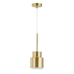 Luminária pendente de vidro pós-moderna, lâmpada cilíndrica dourada, iluminação brilhante