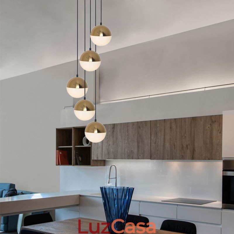 Luminária pendente nórdica em formato de círculo criativo