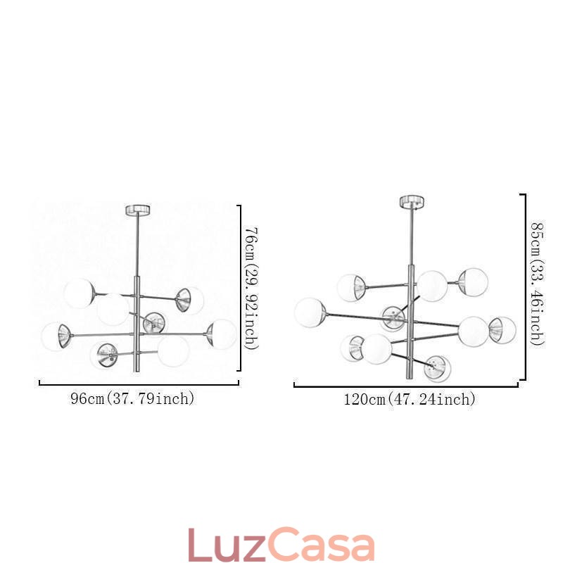 Luminária pendente contemporânea Magic Bean Sputnik Chandelier Lamp