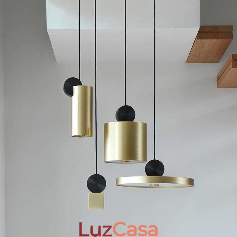 Luminária pendente moderna nórdica de acrílico, luminária geométrica de iluminação