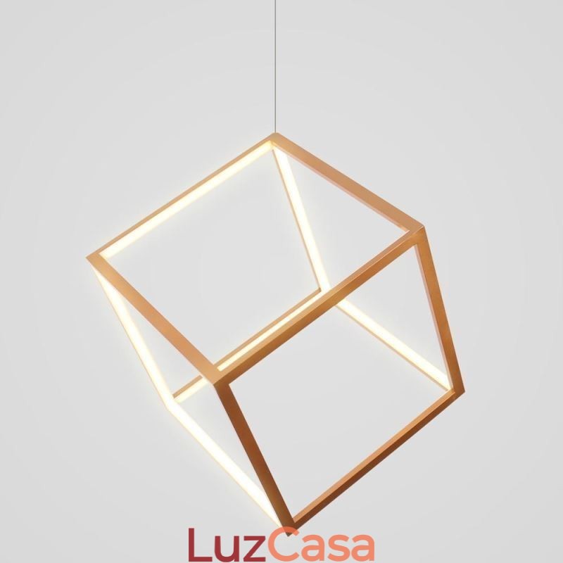 Luminária pendente pós-moderna geométrica dourada