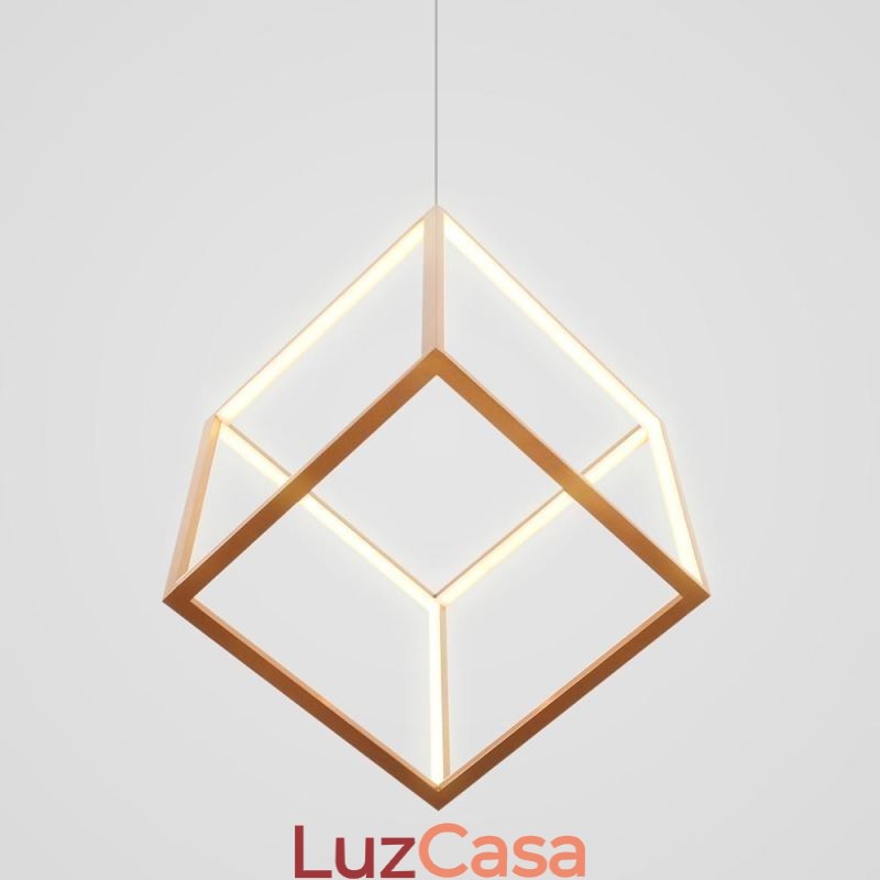 Luminária pendente pós-moderna geométrica dourada