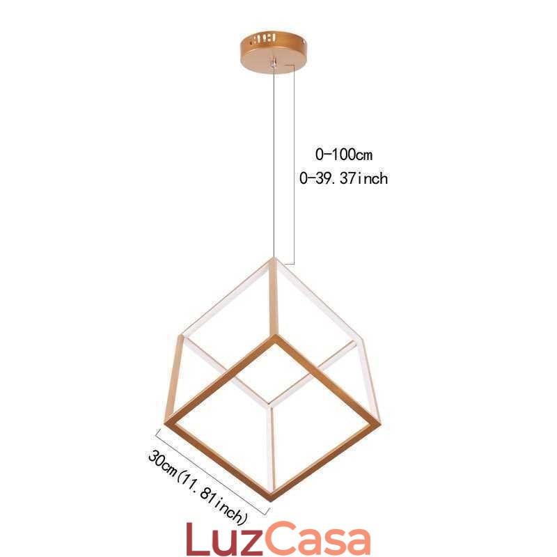 Luminária pendente pós-moderna geométrica dourada