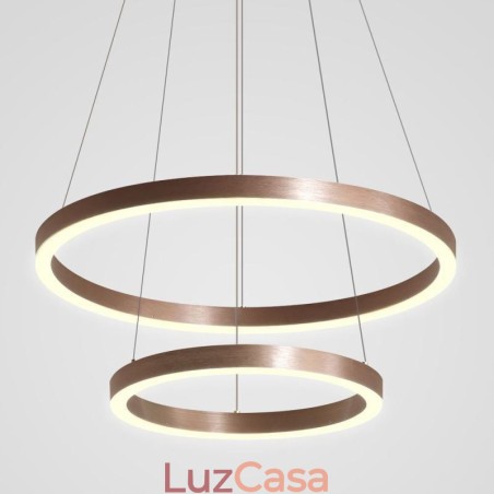 Luminária pendente desenho artesanato 2 anéis lâmpada 60+40cm Luminária pendente desenho artesanato 2 anéis lâmpada 60+40cm