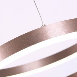 Luminária pendente desenho artesanato 2 anéis lâmpada 60+40cm