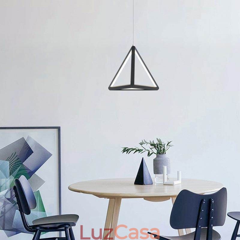 Luminária pendente pós-moderna, luz geométrica triangular, lâmpada criativa, iluminação